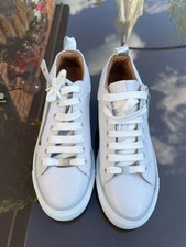 Moda in Pelle-Brayleigh White Leather Hidden Platform Wedge Trainers Size 5?