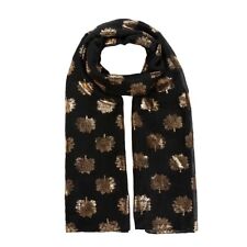 London scarfs Ladies  Silver Mulberry Tree print glitter & mulberry gold foil gl