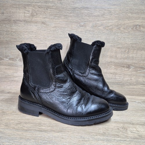Black leather fat - black, face