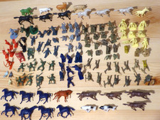 Job Lot 1:72 Scale Small Soldiers, Cowboys, Indians, Horses Vintage Mxd  Bundle
