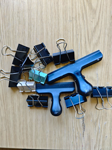 Metal black clips - bundle, (12)