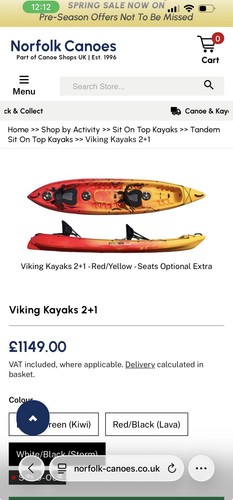 Viking sit tandem kayak - sit,