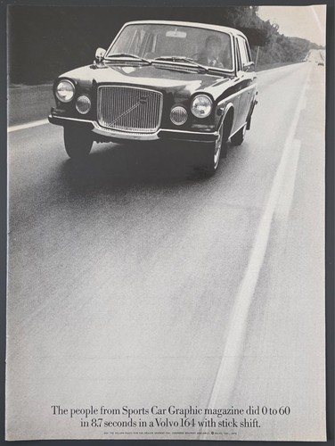1970 print volvo 164 - ad, sports