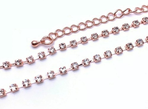 Rose gold diamante rhinestone - diamante,