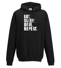 Eat Sleep Dive Repeat hoodie swimmer scuba diver gift all sizes adults & kids