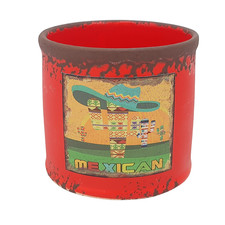 Mexican cactus red ceramic - cactus,