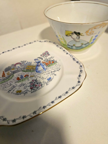 Vintage bell china square - vintage,
