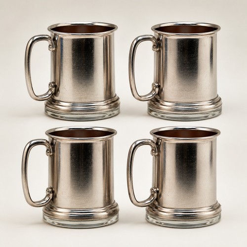 Vtg set aluminum tankard - vtg, 4