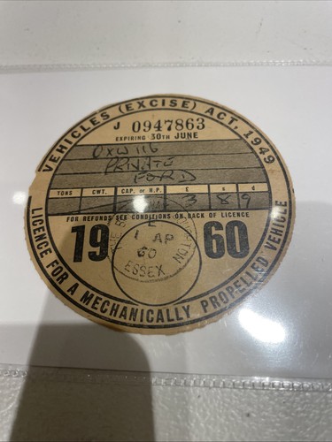 1960 tax disc - 1960,