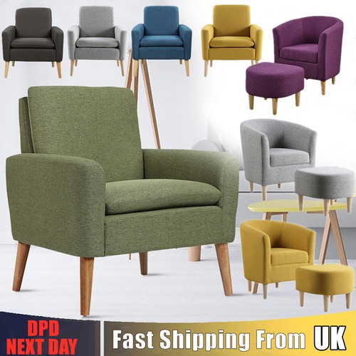 Linen modern single armchair - linen,