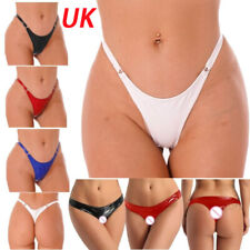 UK Womens Sexy Panties Underwear G Strings Thongs Latex PVC Wetlook Lingerie