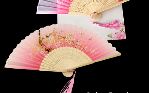 Pink butterfly patterned - pink, silk