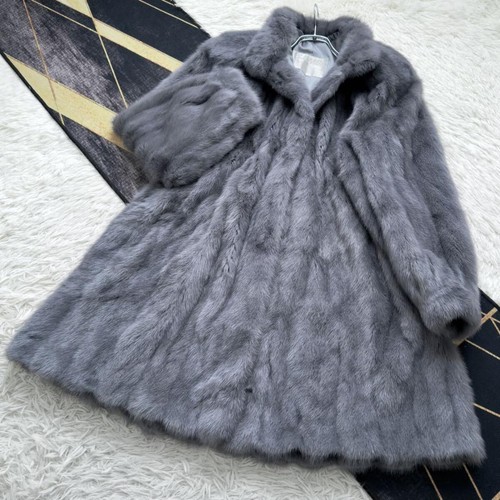 Blue dyed mink fur - blue, coat