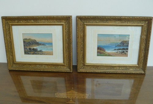 Pair antique watercolours - pair, of