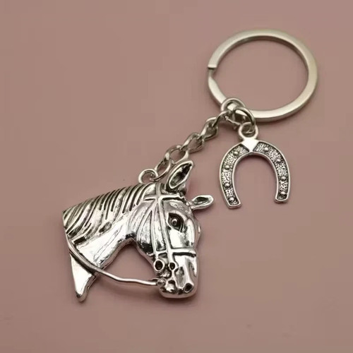 Silver horse head - head, keychain