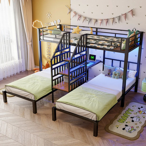 Triple bunk bed 90x200cm with - bed,