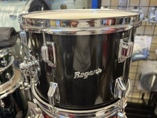 Rogers Script-Badge 13x9” Tom / Drum, Ebony / Black
