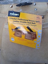 Rolsen 11 Pocket Professional Brown Split Leather Double Tool Belt