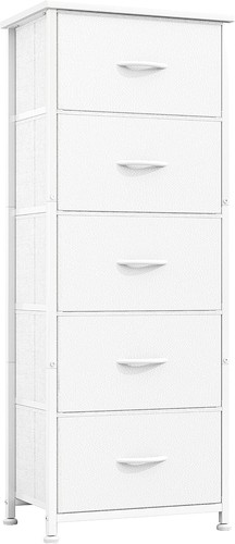 Movable white dresser chest - dresser, 5