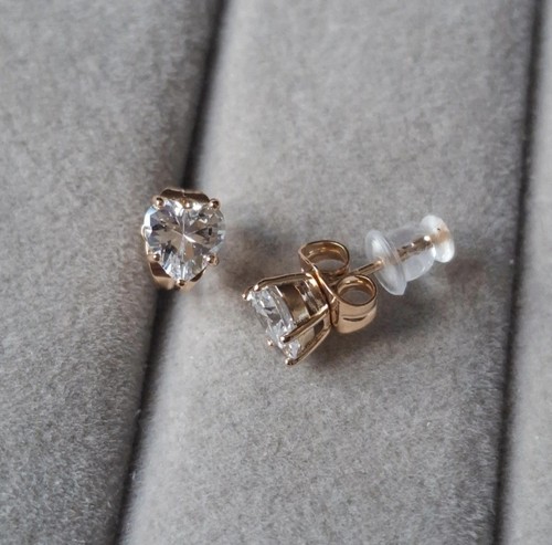 Rosegold plated heart stud - rosegold,