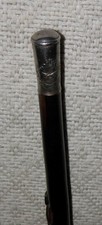 Antique Zambia Police Force Walking Stick / Drill Cane Silver Top Carved Snake