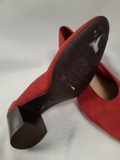 Marks And Spencer NEW Red Heals Court Shoes M&S Low Heal