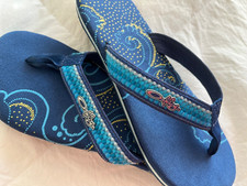 GENUINE OAKLEY, STYLISH, WOMEN'S NEW IN BOX SANDALS/THONGS/FLIP FLOPS BLUE SIZE3