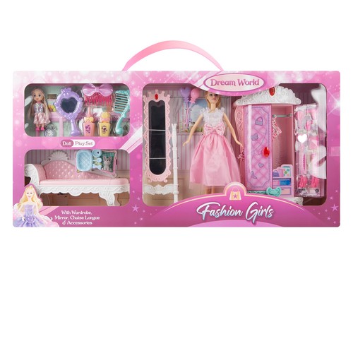 Doll jumbo wardrobe set - 78cm, x