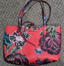 Guess Reversible Tote Bag Floral Red Excellent Condition