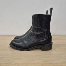 Dr Martens Eleanore Chelsea Black Leather Heel Platform Ankle Boots Size Uk 5