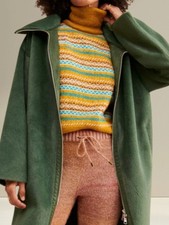 Free People Lana Oversized Faux Fur Coat- Long Coat-  Green- Large-RRP £289, New