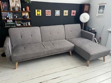 Large L Shape Light Grey Sofa With Adjustable Shape And King Size Sofa Bed