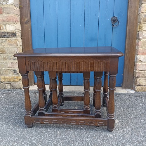 Vintage oak nest tables - oak,