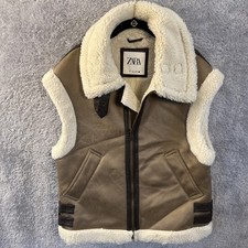 ZARA Tan & White Faux