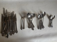 40+ Cutlery Joblot Stainless Steel Including Forks Butter Knifes And Spoons Au28