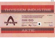Thyssen Industrie 1976 Essen Duisburg Mülheim Krupp Paris 50 DM Hoesch Rheinstahl