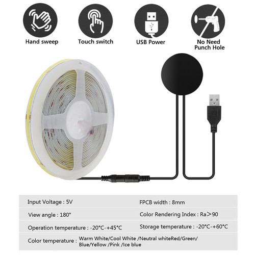 High density cob led strip - 5v,
