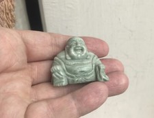 Chinese Jade Buddha Carved Laughing figure Vintage seated Buddha fine