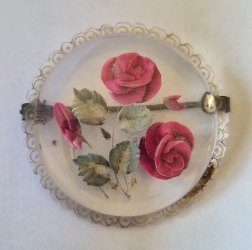 Vintage reverse carved lucite - reverse,