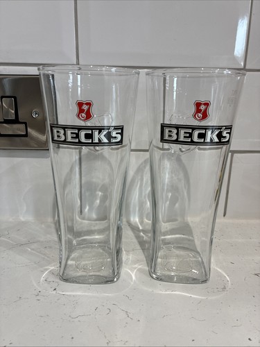 Becks pint beer - beer, glasses