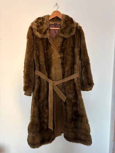 1970s suede faux fur - 1970s,
