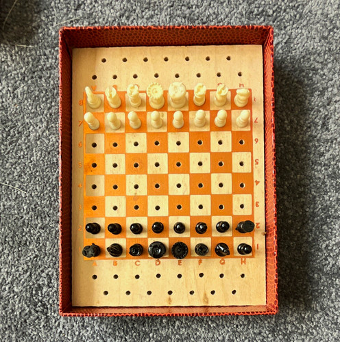 Portable chess set red - portable,