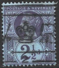 GB QV, 1887-1892 SG#201, 2.5d Purple/Blue, Jubilee, VR Crown Postmark #F12903