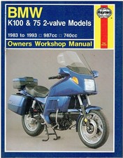 BMW K75 (INCL C S T RT) & K100 (INCL RS RT LT) 1983-93 WORKSHOP MANUAL *VGC*