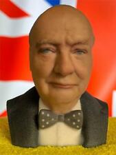 3D Printed Full Color Winston Churchill Bust Statue Presidential 3 Inch