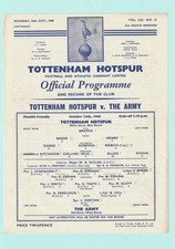 1960-1961 FRIENDLY :  TOTTENHAM / SPURS v THE ARMY ON 24TH OCTOBER 1960