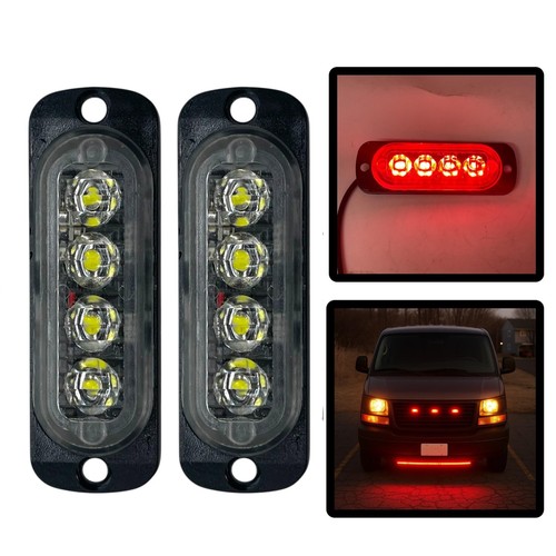 12v 24v red led flush - 2x,
