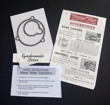 Power Pak 1950's 49cc Accessories Leaflet/Decarbonising Gasket/Transfer