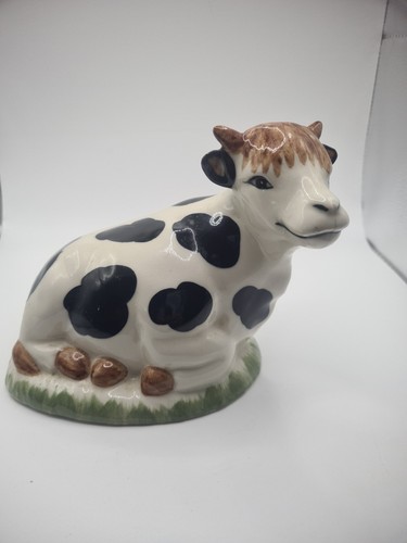 Ceramic vintage cow figure - ceramic,