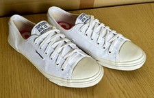SUPERDRY MENS CANVAS PUMPS SNEAKERS BOAT SHOES White cotton size UK 6